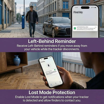 2 Pack GPS Tracker for Vehicles No Subscription Car Tracker Works with Apple Find My(iOS Only)Global Tracking Hidden Tracking Devices for Cars Bluetooth Finder with Loud Alarm for Car Bike Dog Luggage