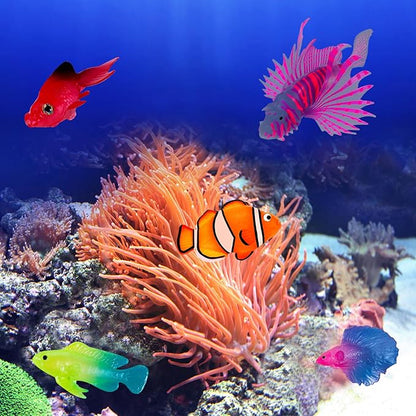 Weewooday 7 Pieces Artificial Fish Colorful Fake Fish Glowing Effect Aquarium Decor Floating Ornament for Tank Decoration (Elegant Color)