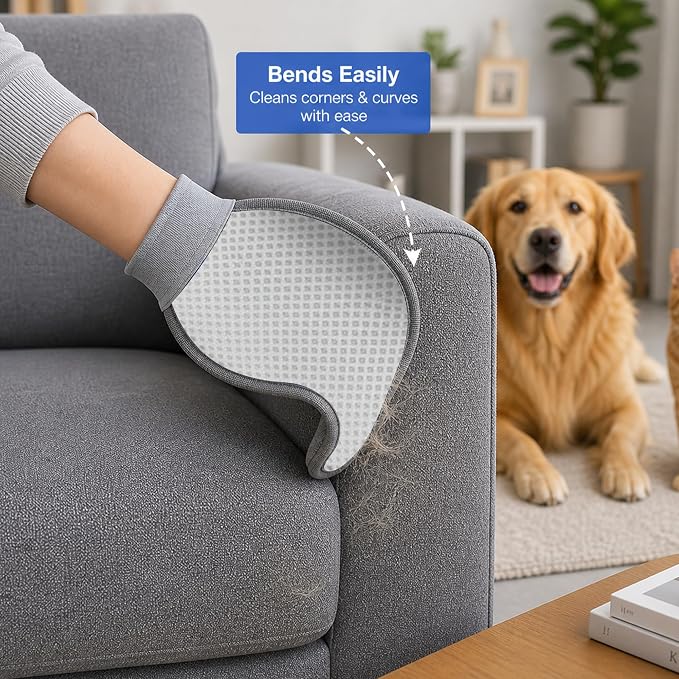 Nexius Pet Hair Remover Glove for Dogs & Cats, Reusable Electrostatic Pet Hair Removal Mitt, Fur Remover Glove, Dog Hair Remover Mitt, Cat Hair Mitt Glove, Pet Grooming & Lint Removal Tool