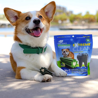 Ark Naturals Extreme Clean Brushless Toothpaste for Small Breeds, 12 oz Bag, Long-Lasting Dog Dental Chew with Toothpaste Center, Freshens Breath, Reduces Plaque & Tartar