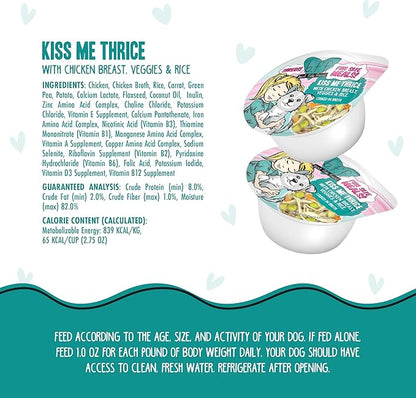 Weruva Best Fido Friend Fun Size Meals for Dogs, Kiss Me Thrice, 2.75oz Cup, Pack of 12