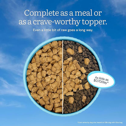 Get Joy Freeze Dried Raw Chicken Dog Food, High Protein Grain Free Meal, Topper & Treat, Gut Health Support with Probiotics, Small to Large Breed, 32oz Bag