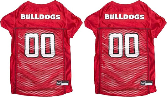 NCAA College Georgia Bulldogs Mesh Jersey for Dogs & Cats, X-Small. Licensed Big Dog Jersey with Your Favorite Football/Basketball College Team (Pack of 2)