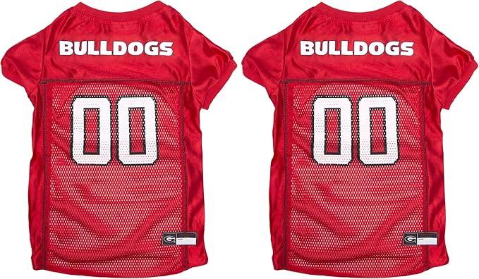 NCAA College Georgia Bulldogs Mesh Jersey for Dogs & Cats, Small. Licensed Big Dog Jersey with Your Favorite Football/Basketball College Team (Pack of 2)