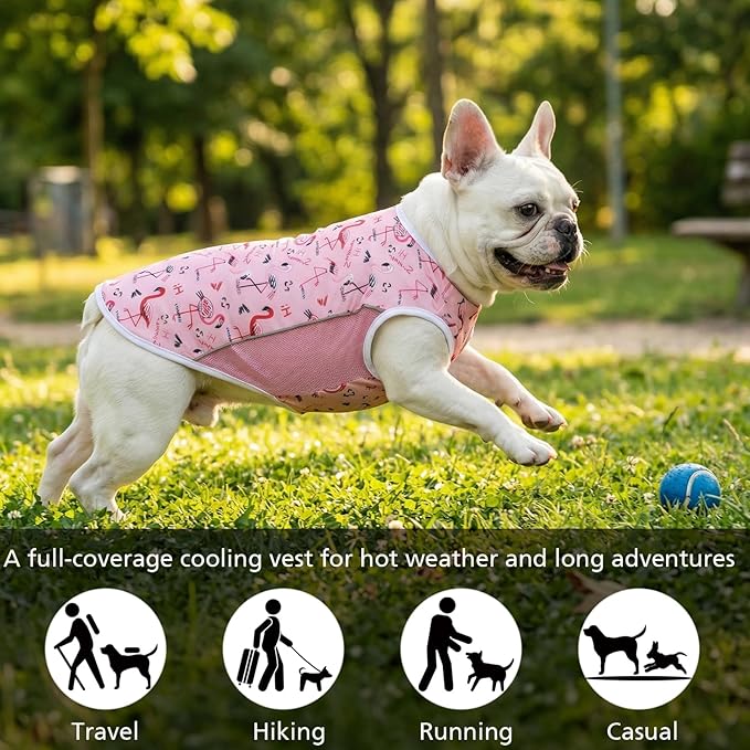 UPF 50+ Sun Protection Dog T-Shirt, 2 Pack Lightweight Sleeveless Dog Vest for Medium Large Dogs Girl – Reflective Strips, Quick-Dry Pet Apparel, Sports Fan Shirt P23ST00511XXXL