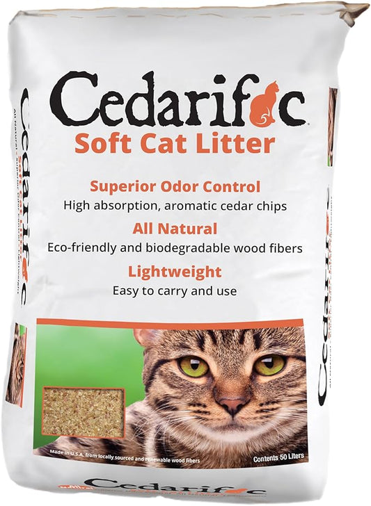 Northeastern Products Cedarific Natural Cedar Chips Cat Litter, 50 Liter Bag