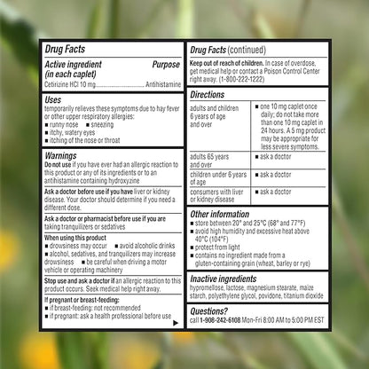 Cabinet: Cetirizine Hcl 10mg Allergy Relief Tablets | Non-Drowsy Antihistamine for 24-Hour Indoor & Outdoor (Aluminum - 300 Count)