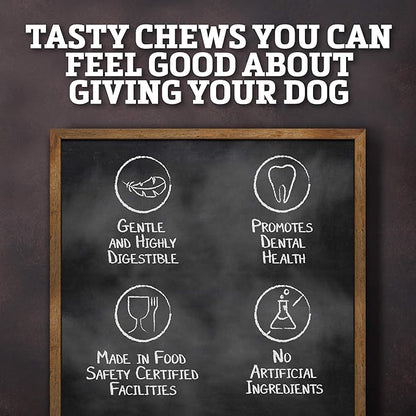 Buffalo Range Rawhide Jerky Kabobs, Jerky Dog Treat, Grass-Fed Buffalo Rawhide Chews, Healthy Dog Treat, Meat Kabob, Puppy Chews, No Added Fillers or Dyes, Hickory Smoked Flavor, 18 Count