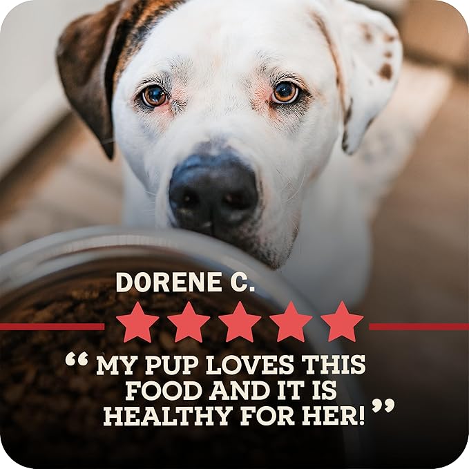 Redbarn Powerfood Air Dried Dog Food - 95% Beef & Beef Organs - High Protein Grain-Free Non-GMO Premium Dry Full Feed or Topper Made in USA with Omega 3 Salmon Oil Flaxseed - 5lb