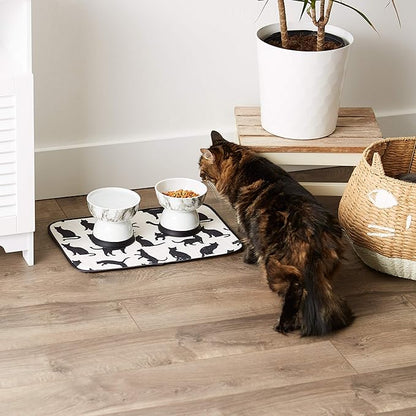 Bone Dry Machine Washable, Ultra Absorbent Pet Mat, 12x18, Cat Silhouette