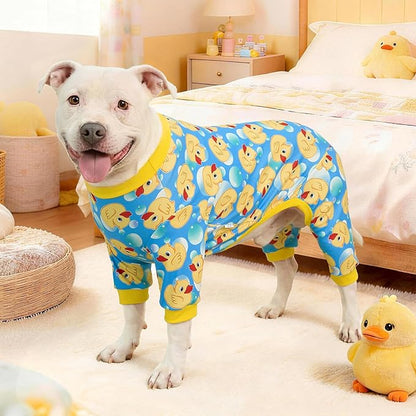 XPUDAC 4 Pieces Dog Pajamas for Large Dogs Pjs Clothes Puppy Onesies Outfits for Doggie Duck Shirts Sleeper for Pet Cats Jammies-5X-Large