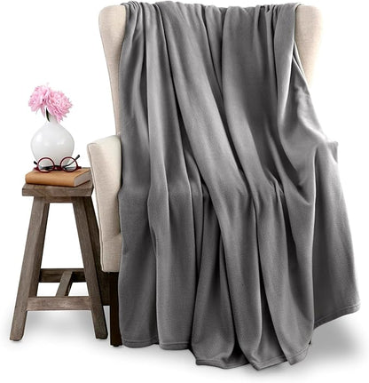 King Size Microfleece Blanket | All-Season Comfort | Supersoft Lightweight Throw Blanket | Plush Throw for Bed, Couch or Sofa | Travel and Pet-Friendly