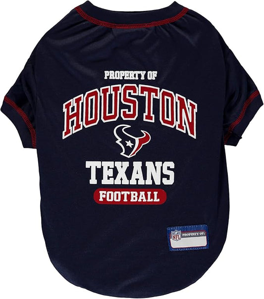 NFL Houston Texans Dog T-Shirt for Pets, Size Small. Officially Licensed Pet Shirt with Team Logo, Soft Stretchable Comfort Fit Apparel for Dogs & Cats
