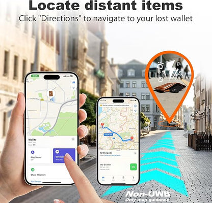 [Apple MFi Certified] Wallet Tracker Card with Apple Find My (iOS Only) Rechargeable Air Tracker Tags Bluetooth Wallet Finder IP68 Waterproof GPS Tracker Item Finder for Keys, Bags, Passport Black