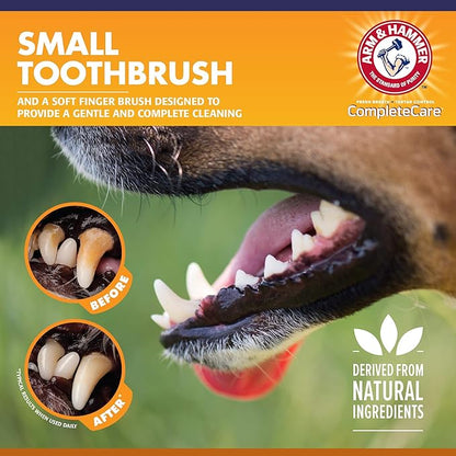 Arm & Hammer Complete Care Puppy Dental Kit, Enzymatic Toothpaste with Baking Soda and Calcium for Dogs, Peanut Butter Flavor, Toothbrush and Microfiber Brush Included, Fluoride-Free, 2.5 Oz