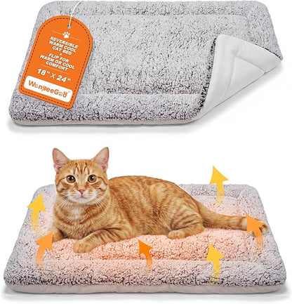 WanpeeGoo Self Warming Cat Bed 15x19 and Reversible Warming Cooling Cat Bed 18x24