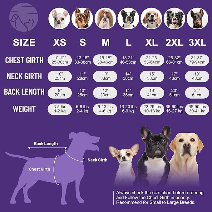 cyeollo Dog Pajamas Fleece Dog Pjs Jumpsuit Thermal Dog Onesie Girl Stretchable Doggie Pet Coat Outfits for Dogs Cats Apparel, Color Purple XS