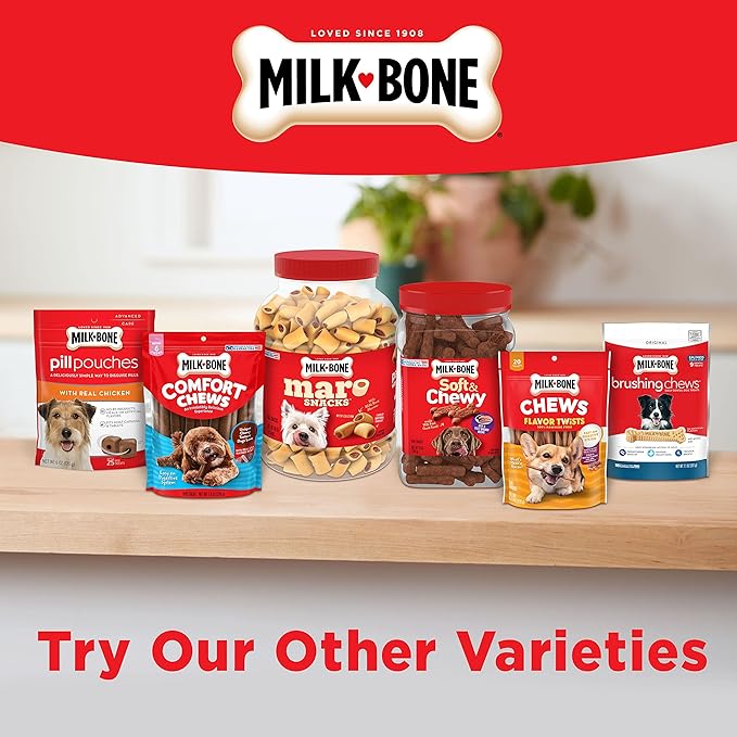 Milk-Bone Mini Comfort Chews, Chewy Texture and Real Beef, 18 Mini Chews (Pack of 4)