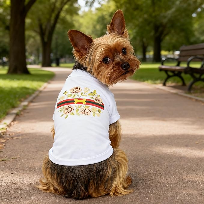 Luxury Designer Dog T Shirt – Cute Puppy Clothes for Small Dogs, Fashion Pet Tee Outfit for French Bulldogs & Chihuahuas, Everything Chic Dog Apparel