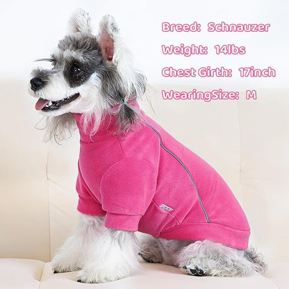 XPUDAC 4 Pack Dog Sweaters Fleece Dog Sweatshirt Winter Pet Clothes for Small Medium Dogs Boy Girl Pullover Puppy Christmas Outfits Cat Apparel, Purple, Light Pink, Hot Pink, Red, XL