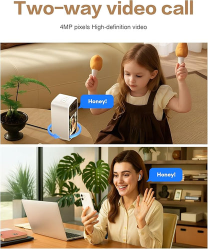 NGTeco Two Way Video Calling Camera, Elderly Baby Pet Monitor 4MP HD Indoor, Dual-Band WiFi (2.4/5GHz), 2.8" Screen, One-Touch Call, Motion Detection & Physical Lens Cover