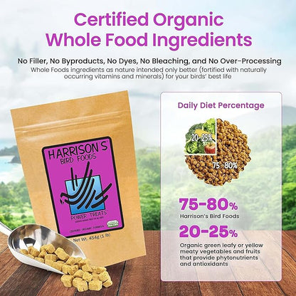 Harrison's Bird Food Power Treats with Red Palm Fruit Oil, 1 lb. 454g