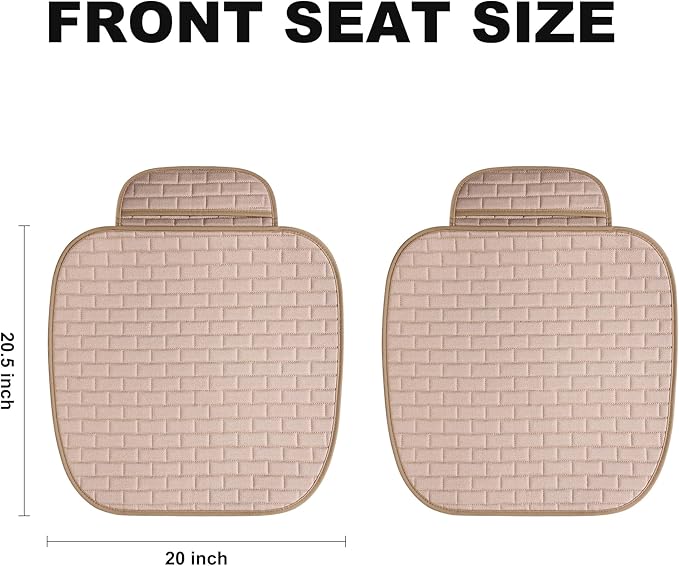 VarCozy Linen Car Seat Covers, Bottom Breathable Seat Covers for Cars for All Seasons with Non-Slip Protector, Universal Seat Covers for Cars, SUVs, Trucks