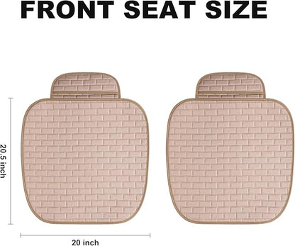 VarCozy Linen Car Seat Covers, Bottom Breathable Seat Covers for Cars for All Seasons with Non-Slip Protector, Universal Seat Covers for Cars, SUVs, Trucks