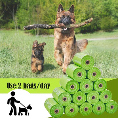 GWT Dog Poop Bags Biodegradable 100% Certified Home Compostable 120 Counts 9"x13" Pet Waste Bags- ASTM D6400 & EN 13432 Compliant -Plant Based Poop Bags for Pet Cat Dog Doggie (8 Rolls)