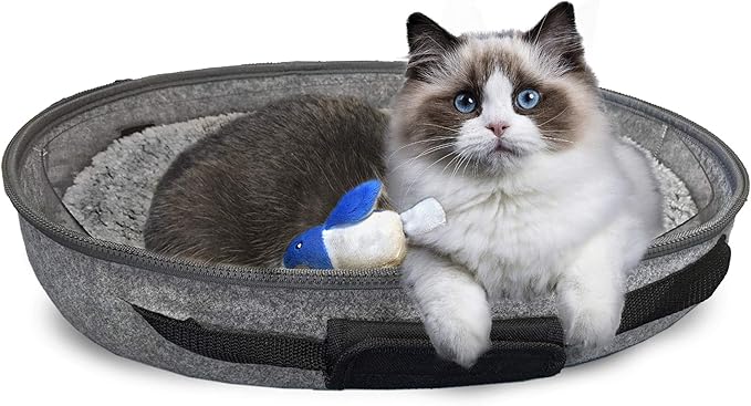 SPOT Doc & Phoebe’s 3-in-1 Sleep & Go Cat Carrier | Portable Pet Travel Bag for Cats and Small Dogs | Converts to Carrier, Cozy Cave and Comfy Bed | Adjustable Shoulder Strap Perfect for Vet Visits