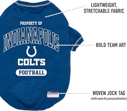 NFL Indianapolis Colts Dog T-Shirt for Pets, Size Large. Officially Licensed Pet Shirt with Team Logo, Soft Stretchable Comfort Fit Apparel for Dogs & Cats