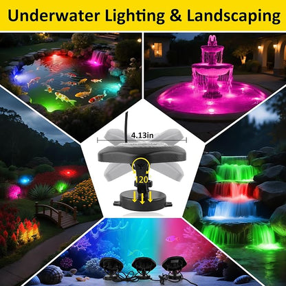 T-SUN Pond Lights LED Underwater 16M Colors with App and Remote 5 Pack | Dimmable,Timer,IP68 Waterproof Submersible Fountain Lights Led Underwater Pond Lights for Outdoor Pond Koi Aquarium Garden