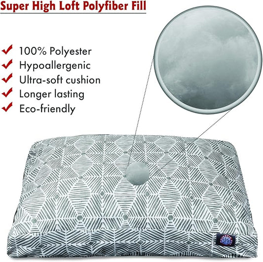 Majestic Pet Charlie Gray Large Rectangle Pet Bed