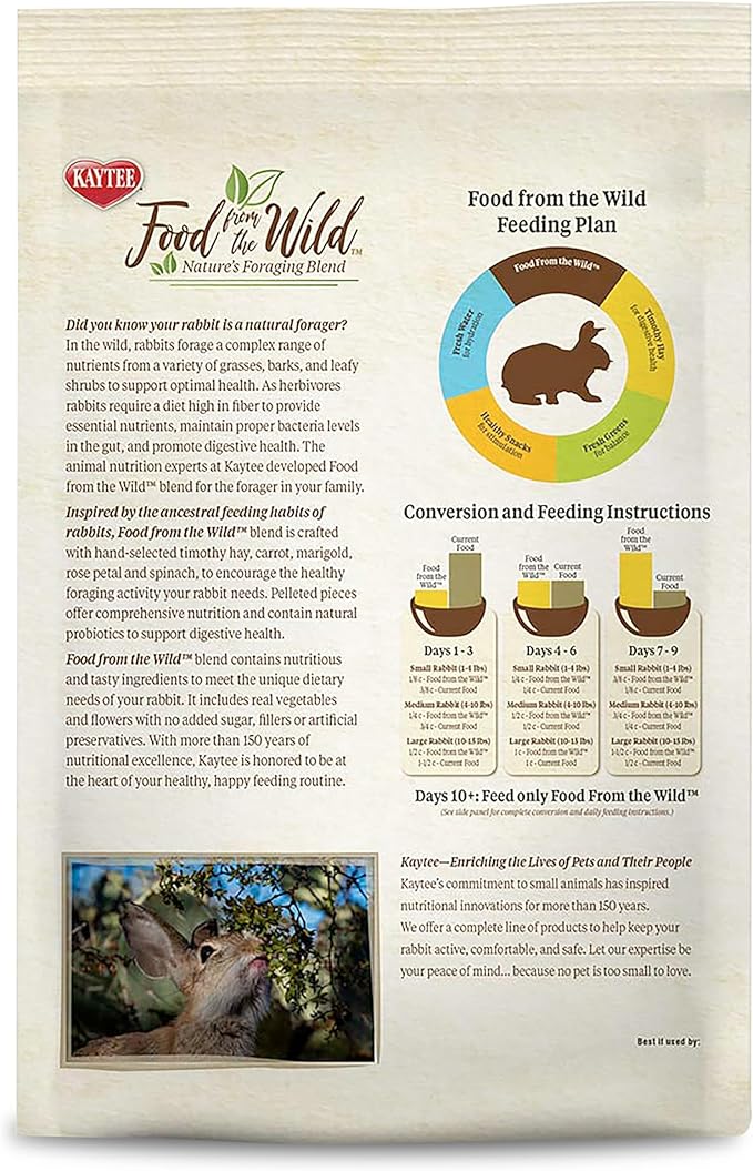 Kaytee Food from The Wild Natural Pet Rabbit Food, 4 Pound