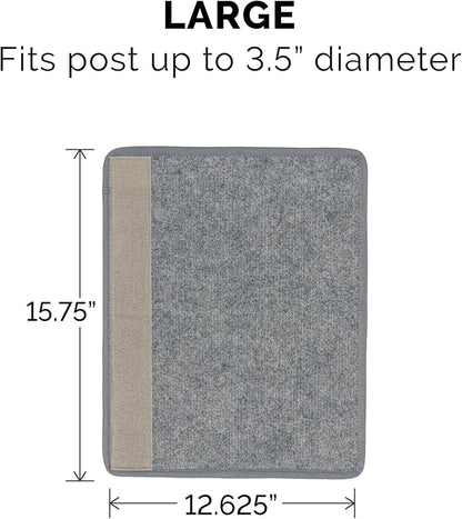 Furhaven Wrap Around Scratching Post Cover for Indoor Cats, Fits Posts Up to 3.5" Diameter, Durable & Less Mess - Tiger Tough Carpet Scratch Mat - Gray, Large