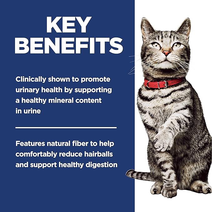 Hill's Science Diet Adult Urinary & Hairball Control Dry Cat Food, Chicken, 7 lb. Bag