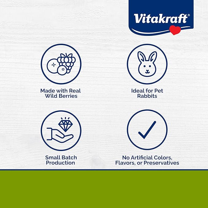 Vitakraft Drops Rabbit Treats with Wildberry Flavor – 5.3 oz Delicious Yogurt-Based Snacks for Rabbits, Guinea pigs, Hamsters, Gerbils, Mice, Rats, Chinchillas, and other Small Animals.