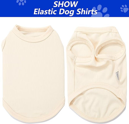 2 Pack Dog Clothes for Small Dogs Summer Dog Shirt Vest Girl Boy Lightweight Puppy T-Shirts Blank Soft and Cool Pet Clothing Sleeveless Medium Large Dog Outfit (White+Blue, XXX-Large)