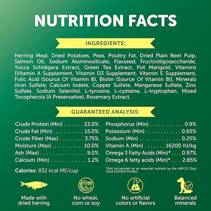 Nature's Protection Grain Free Dry Dog Food for Small Breed - High Protein Tear Stain Formula - Small Kibble for Adult Dogs with Light Fur (Superior Care - Herring, 22 lb)