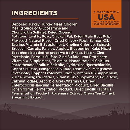 Wellness CORE Adult Dry Dog Food, Grain Free Kibble, Natural, High Protein, Turkey and Chicken Recipe, 26 lb Bag