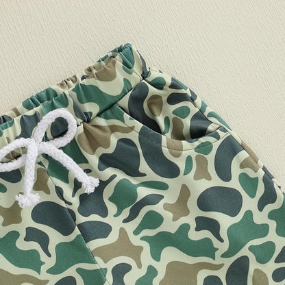 Toddler Baby Boy Clothes 6 12 18 24 Months Summer Outfit Short Sleeve T-Shirt Tops Camo Shorts Set 2T 3T 4T