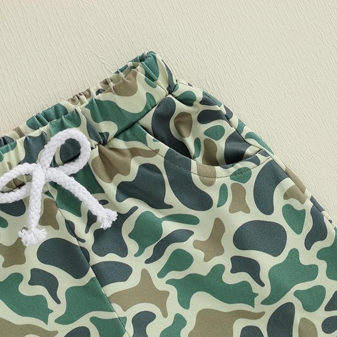 Toddler Baby Boy Clothes 6 12 18 24 Months Summer Outfit Short Sleeve T-Shirt Tops Camo Shorts Set 2T 3T 4T