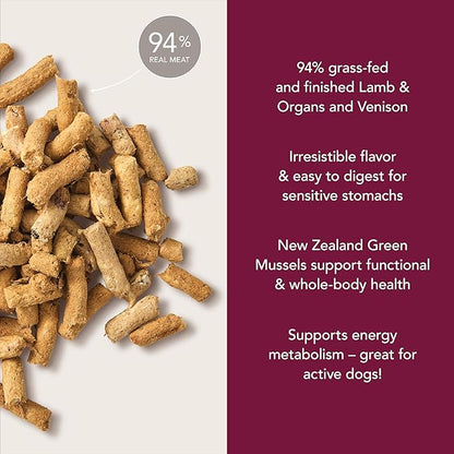 K9 Natural Lamb and Venison Freeze Dried Dog Food, High-Meat and Natural Complete Meal or Meal Toppers for Dogs, Grass-Fed Lamb and Venison from New Zealand, Grain-Free, GMO-Free, 3.5 Ounces