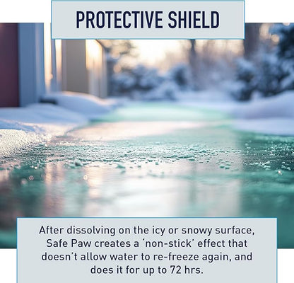 Safe Paw Pet-Safe Snow and Ice Melt, Salt- and Chloride-Free Melter, 8 lbs - Outdoor Winter Melting Deicer for Driveway, Concrete, Sidewalk, Metal, Wood Deck, and Brick Surfaces