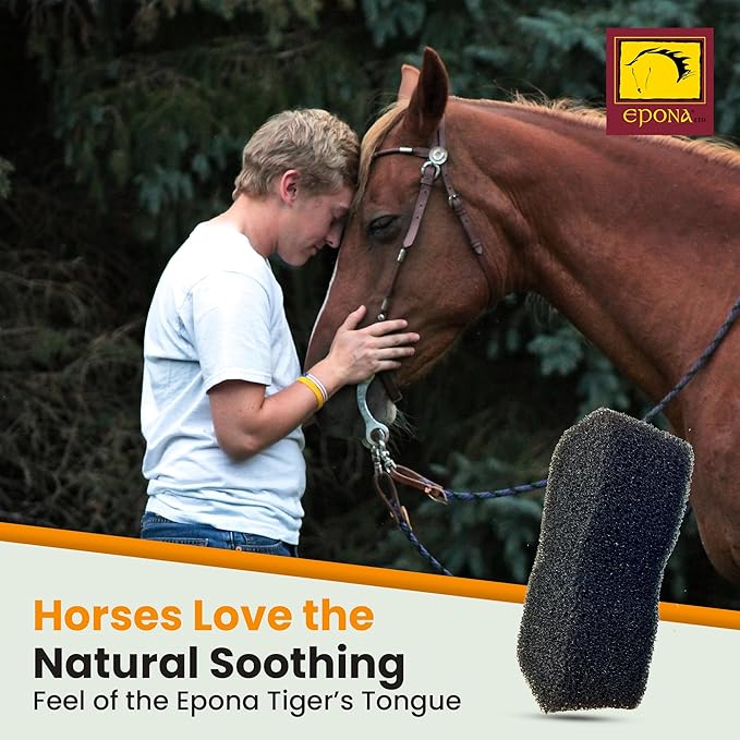 Epona Tiger’s Tongue Horse Groomer – Deep Cleaning Scrubber & Massager for Horses – Removes Dirt, Dried Sweat Marks & Dander – Gentle Grooming Tool for Body, Legs & White Markings
