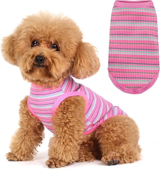 Elevate Your Pet's Comfort and Fashion: Premium 100% Cotton Rib Dog Shirt Vest for Small Breeds Like Chihuahuas, Yorkies, and Puppies .Year-Round Style with Tank-Style Puppy Attire Purple X-Large