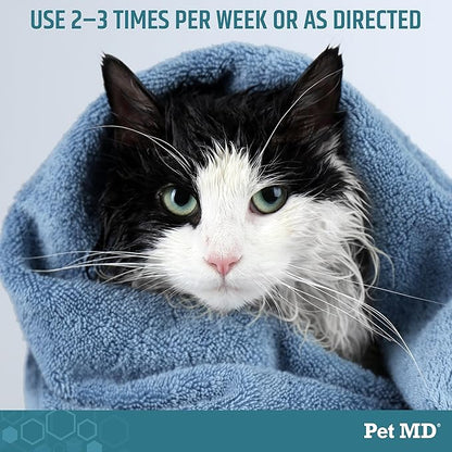 Pet MD Benzoyl Peroxide Shampoo for Dogs and Cats – Helps Relieve Itchy, Oily & Flaky Skin – Deep Cleansing & Deodorizing Formula – Scented – 12 oz