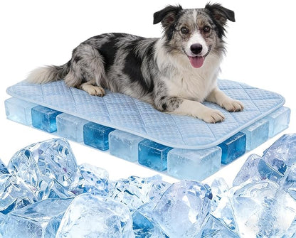 Dog Cooling Mat,Cooling Mat for Dogs, 35"x23" Cats Cooler Pad, Premium Pets Cool Bed for Crate Kennel, Indoor Cats Cool Sleeping Bed, Q-MAX >0.45, Pets Cool Pad for Summer (Large - 35*23 In)