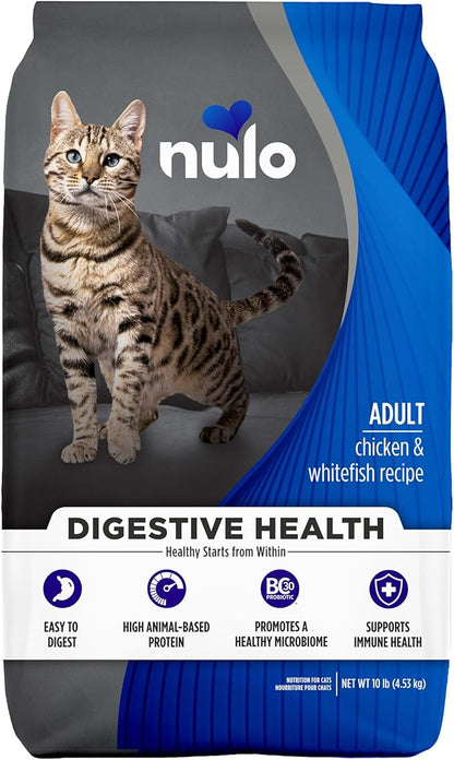 Nulo Digestive Health Adult Cat Chicken & Whitefish 10LB Bag