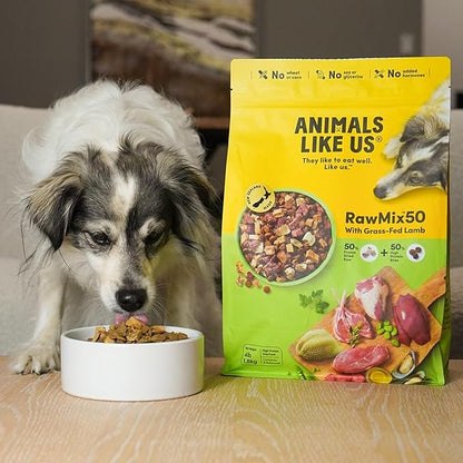 Raw Freeze Dried Dog Food RawMix50 Premium Grass-Fed Lamb Recipe, Protein Rich, Includes Kibble, Non-GMO, No Wheat or Corn, 4 lbs